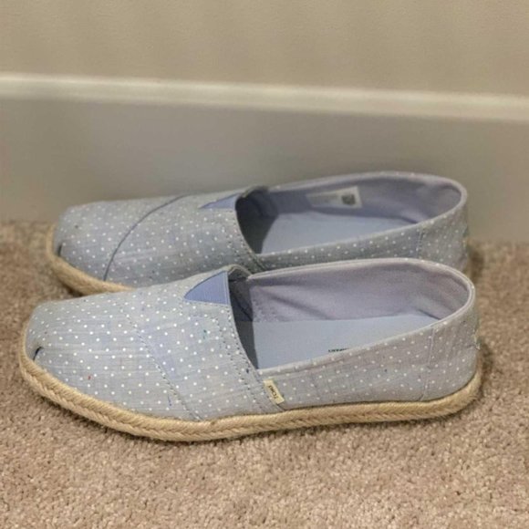 Toms Bliss Blue Tiny Chambray Dots Espadrille - Picture 3 of 3